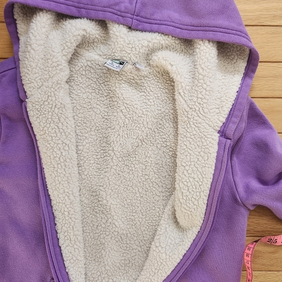 Puma Kids Girl Sz XL Purple Zip-Up Fleece Lined Cozy Hoodie Jacket Fall Winter - Picture 6 of 8